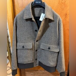 Jason Wu Brown Herringbone Shirt Jacket